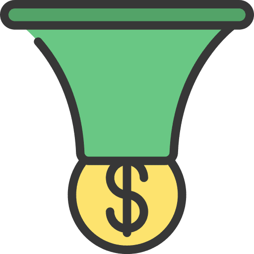 Sales funnel sort dollars sales funnel icon