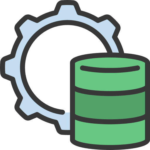 Database management cog data manager icon