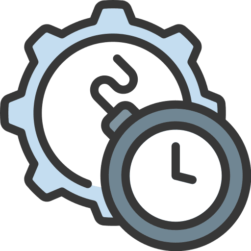 Deadline gear time and date time management icon