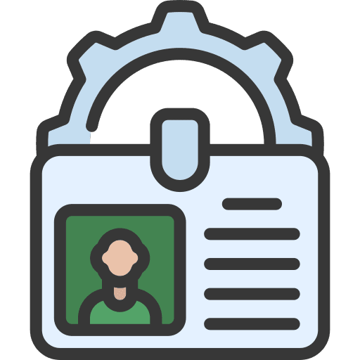 Id card pass gear identity icon