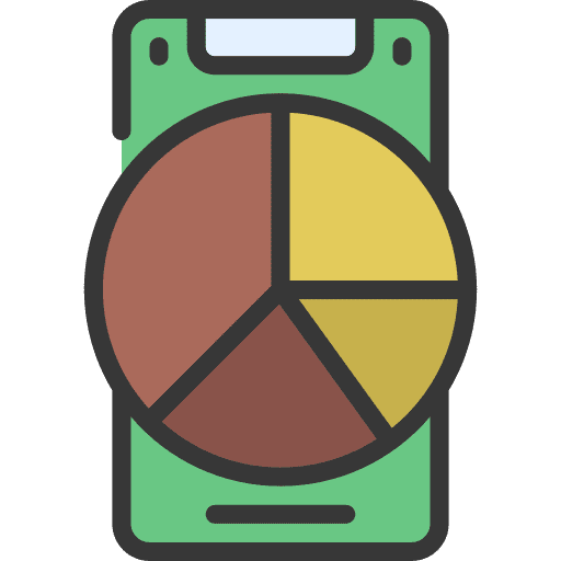 Mobile analytics smartphone stats infographic icon
