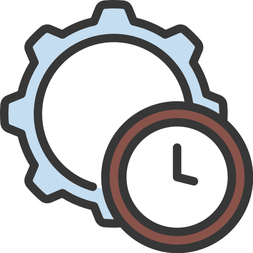 Time management clock schedule productivity icon