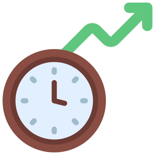 Productivity down deadline time and date icon