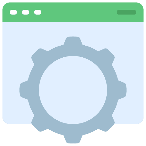 Web management seo and web cogwheel gear icon