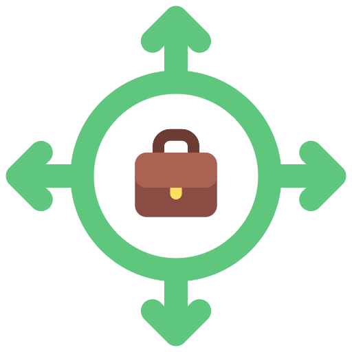 Directional arrows way management business icon