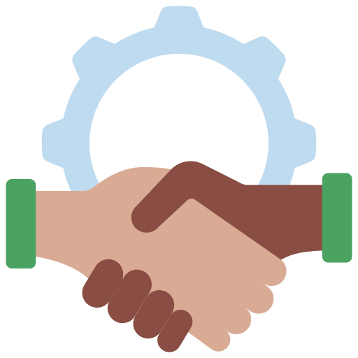 Agreement hands and gestures cogwheel business icon