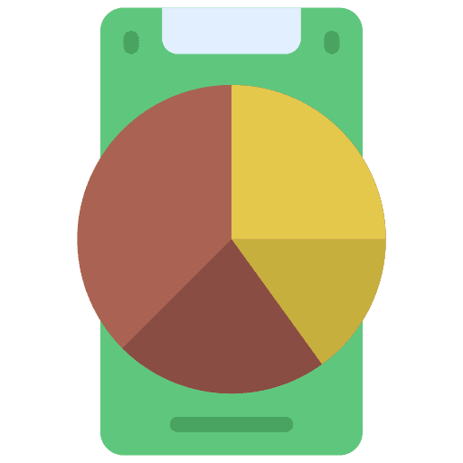 Mobile analytics stats smartphone statistics icon