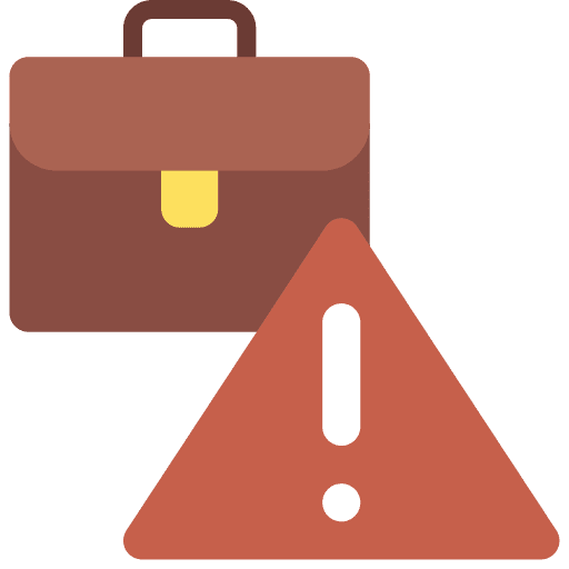Risk management briefcase business and finance risk management icon