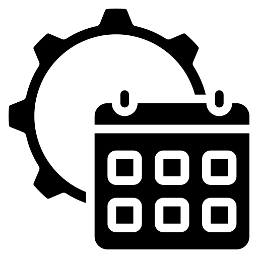 Scheduling productivity schedule time and date icon