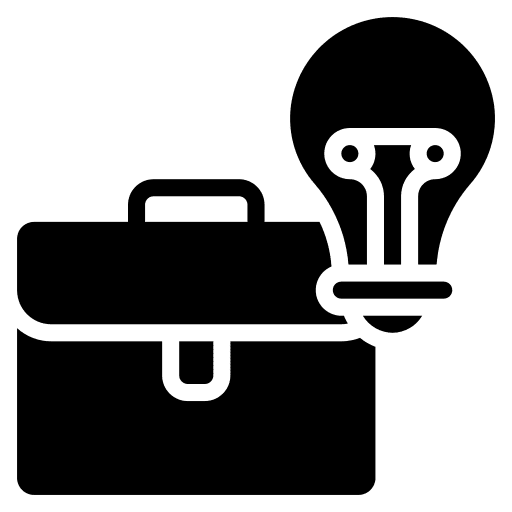 Business idea offering briefcase job icon