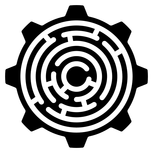 Maze solution labyrinth business and finance icon