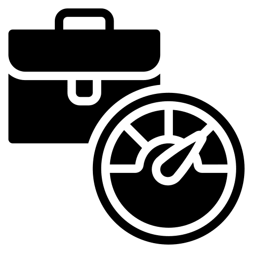 Performance meter measure speedometer icon