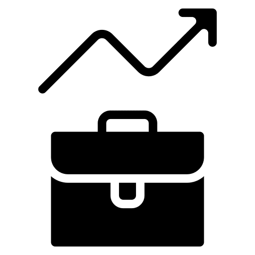 Profit growth briefcase statistics graphic icon