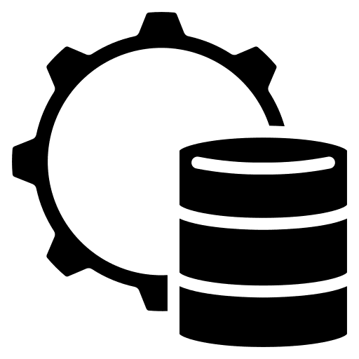 Database management cog data management data storage icon