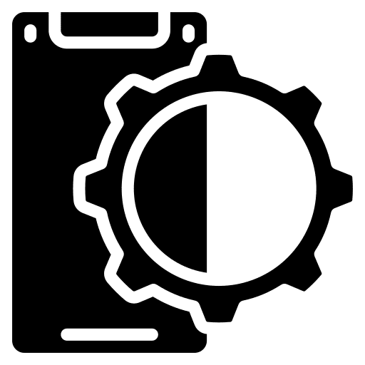 Mobile development setting mobile development business and finance icon