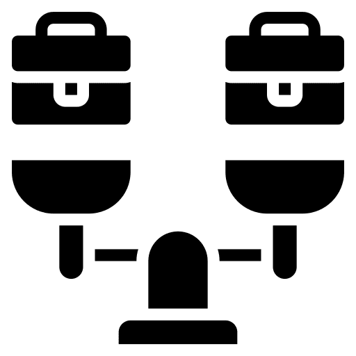 Benchmark scales business comparison icon