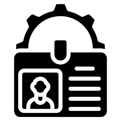 Id card user identification pass icon
