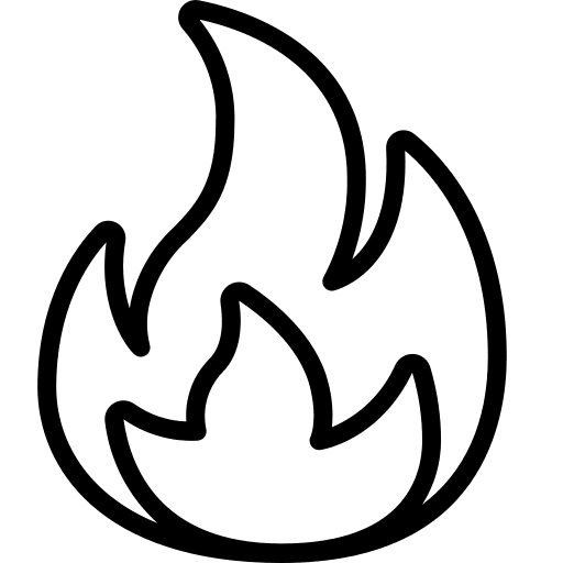Flame gaming fire security icon