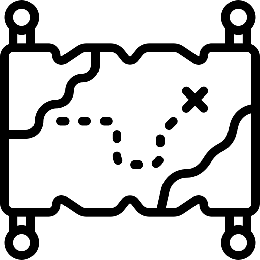 Treasure map orientation direction compass icon