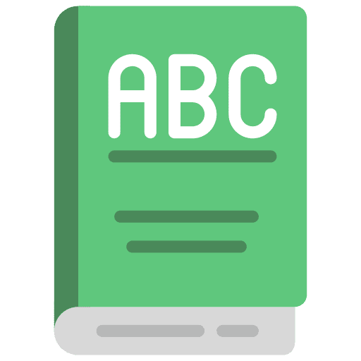 Dictionary education grammar book icon
