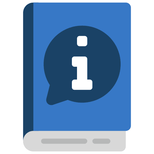 Guide book communications information education icon