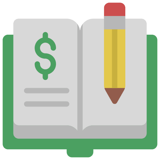 Ledger education accounting book report icon