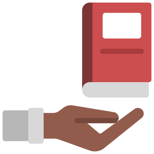 Book keeper learning hand education icon