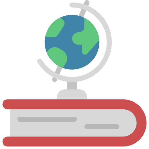 Globe earth book library learning icon