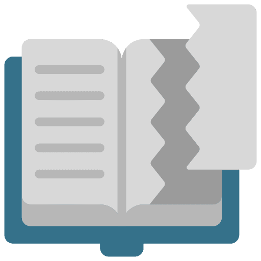 Torn page reading page write icon