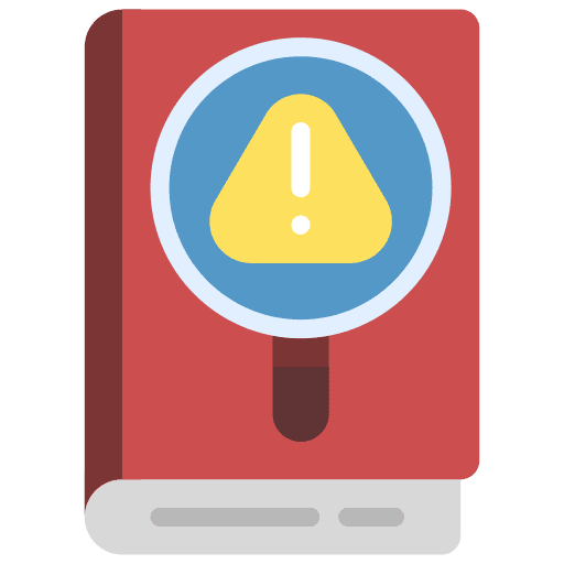 Risk management book procedure business icon