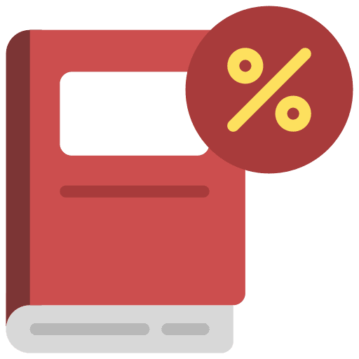 Book discount book shop percentage icon