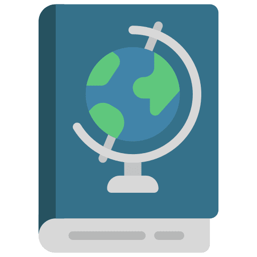 Geography book encyclopedia education icon