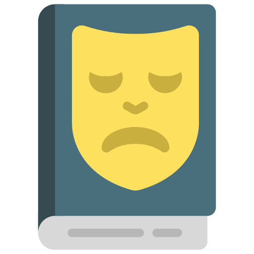 Tragedy book tragedy masks icon