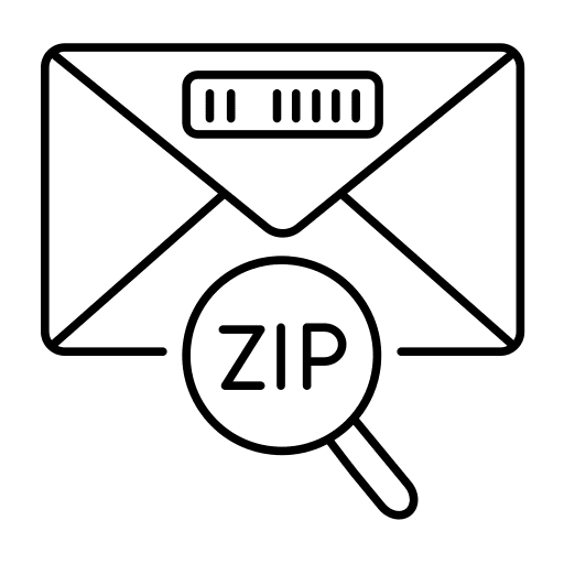 Zip code post letter postal service icon