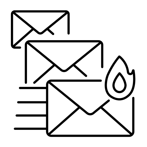 Priority flame postal service mail icon