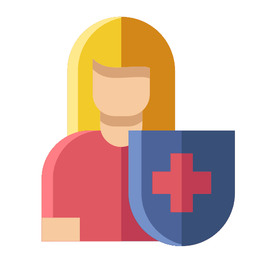 Healthy shield women person icon Healthy shield women person icon