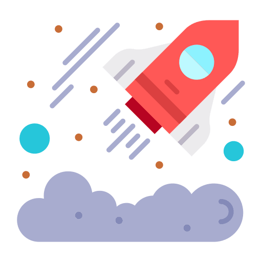 Startup space ship launch transport space shuttle icon