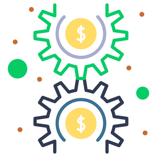Gear dollar setup options icon Gear dollar setup options icon