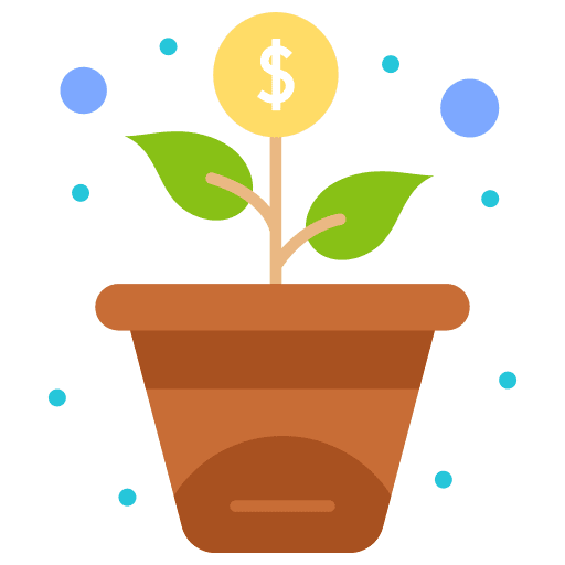 Growth plant business currency icon Growth plant business currency icon