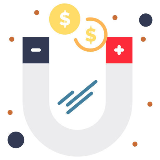 Magnet magnet coin cash icon