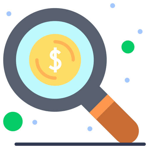 Search business and finance investment dollar symbol icon Search business and finance investment dollar symbol icon