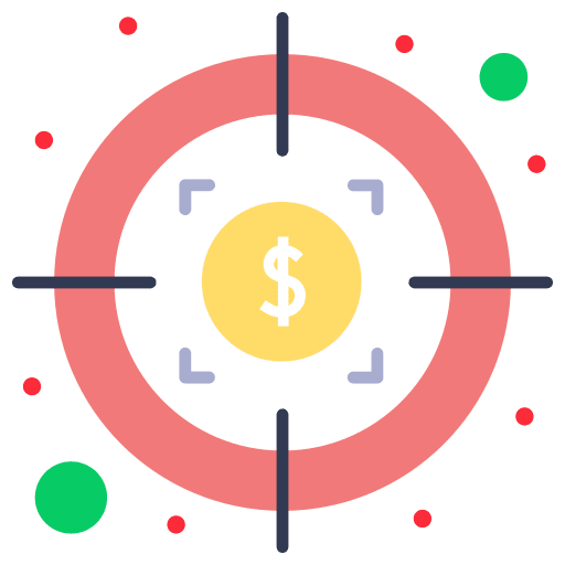 Target budget profit goal icon Target budget profit goal icon
