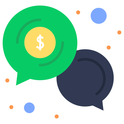 Chat speech bubble conversation money talk icon Chat speech bubble conversation money talk icon