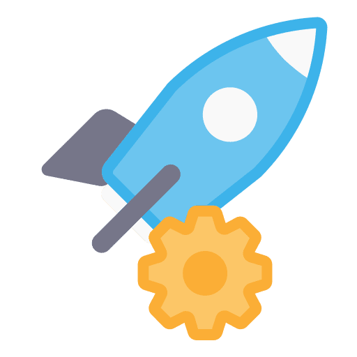 Rocket technology automaton futuristic icon Rocket technology automaton futuristic icon