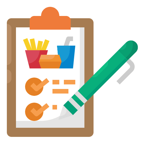 Checklist delivery order food and restaurant icon Checklist delivery order food and restaurant icon
