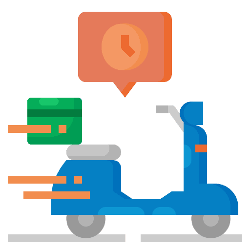 Food delivery shipping and delivery motorbike scooter icon