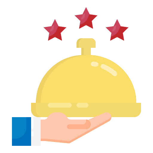 Rating food and restaurant star review icon