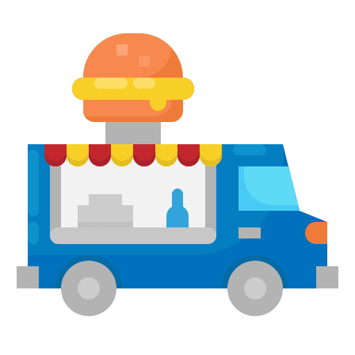 Food truck fast food van transport icon Food truck fast food van transport icon