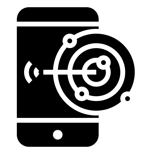 Radar location electronics shipping and delivery icon