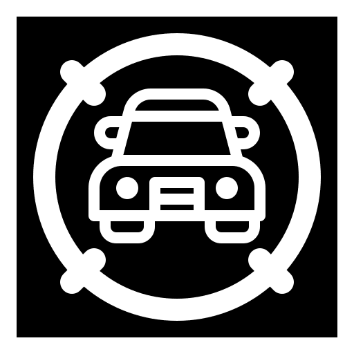 Car aim target shipping and delivery icon